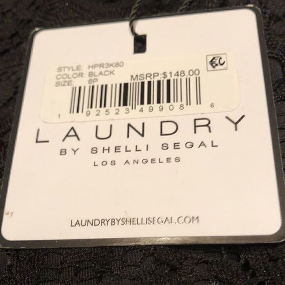 Laundry by Shelli Segal black, short sleeve lace dress Size 6P - Picture 7 of 7
